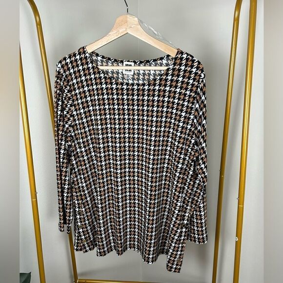 Anne Klein patterned shirt- black for office or work - Picture 1 of 5